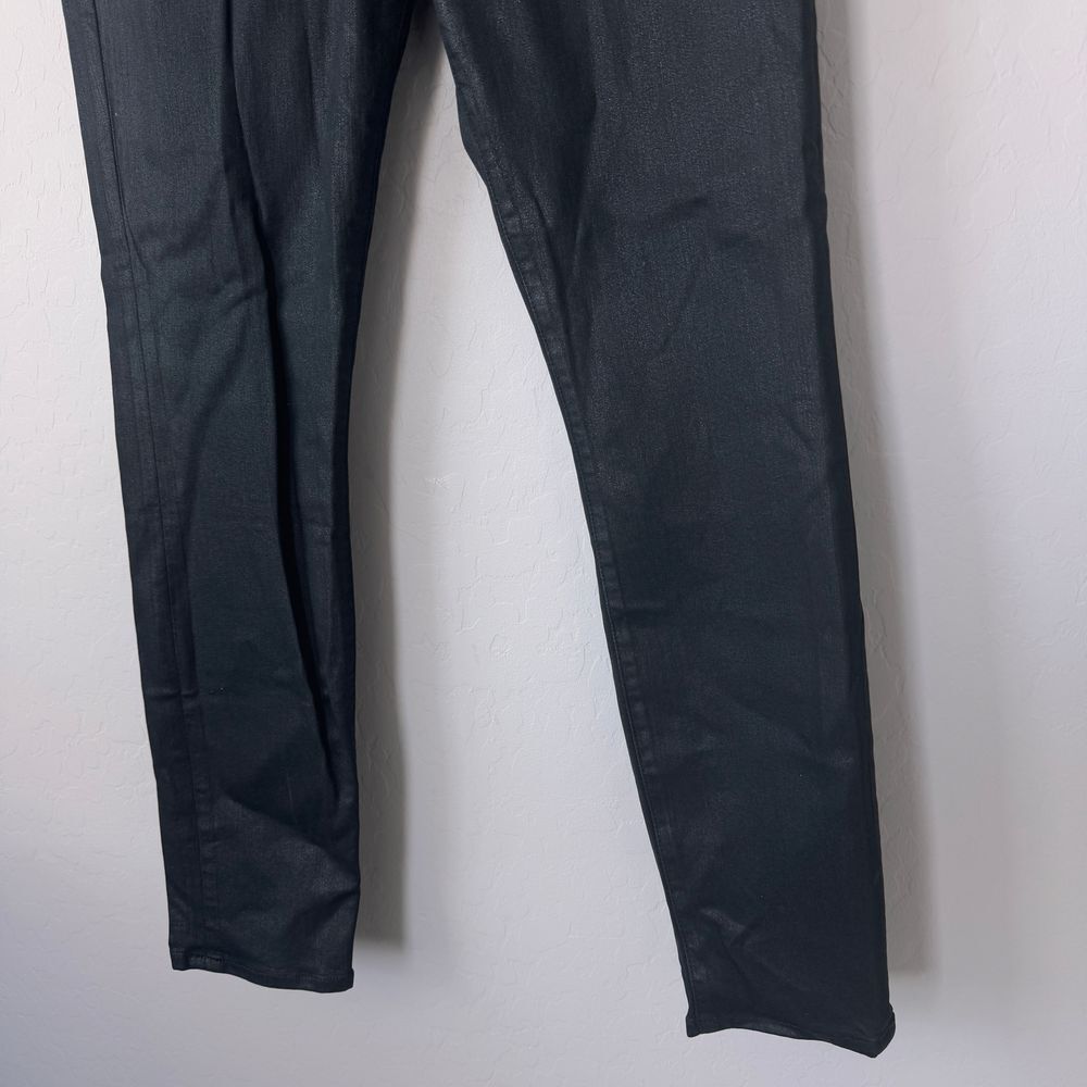 Good American Coated Black Jeans High Rise Skinny Sz 15/33 NWT - Picture 3 of 10